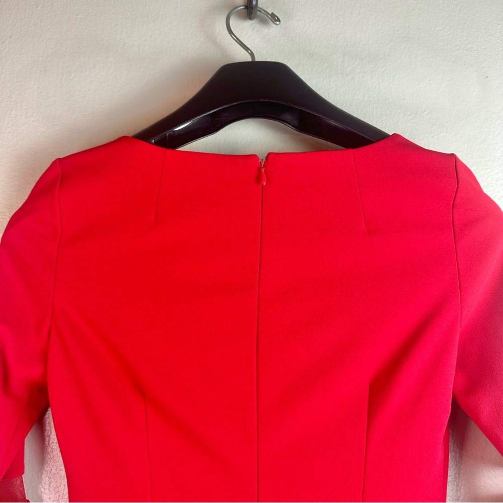 Calvin Klein Ruby Bell Sleeve Sheath Dress Sz 4 - Picture 6 of 12